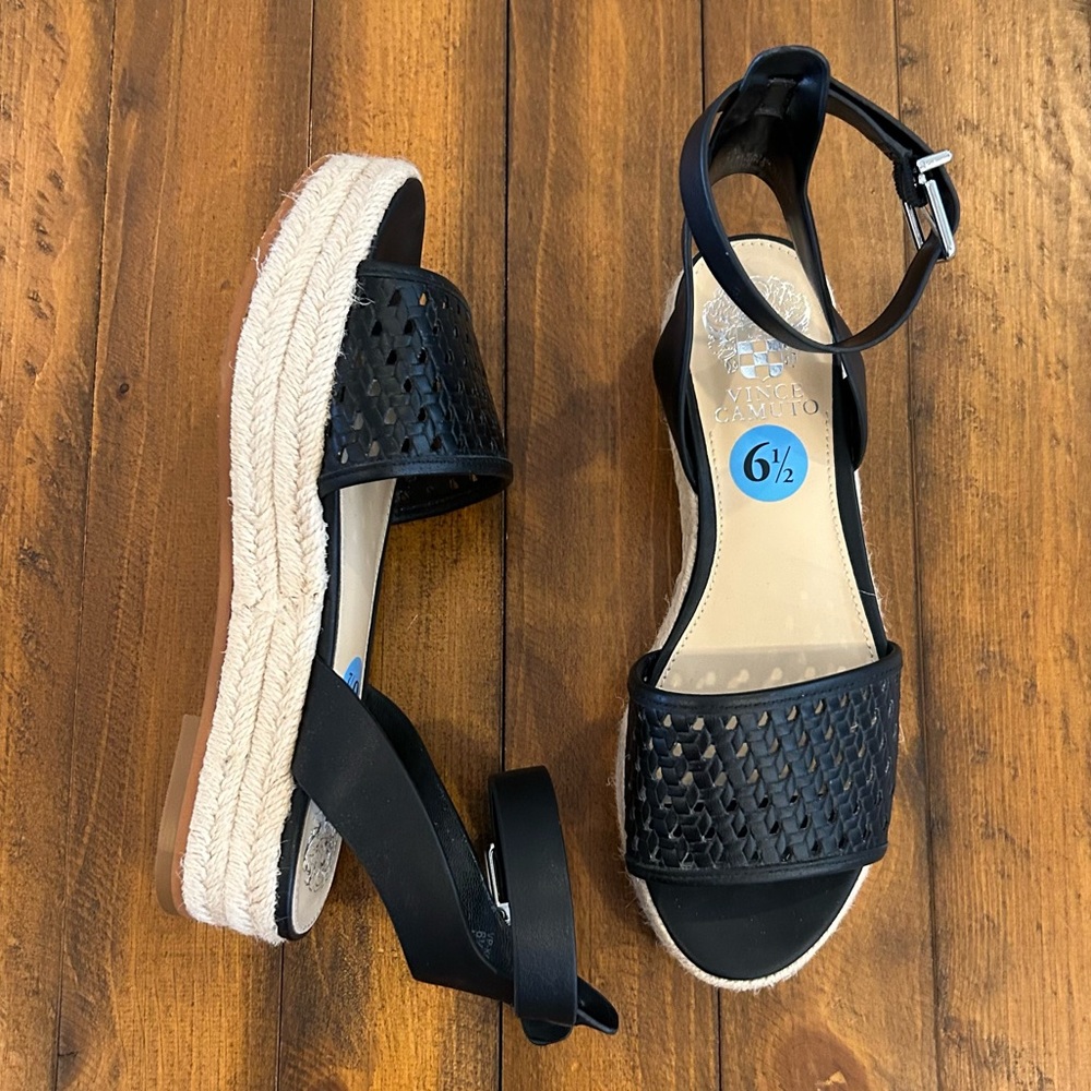 Vince Camuto Black Espadrille Sandals - Picture 8 of 9